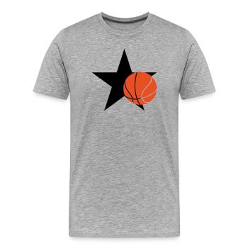 Pure basket – entraînement dribble tir victoire pe - T-shirt bio Premium Homme - gris chiné - Devant - Damien (186cm)