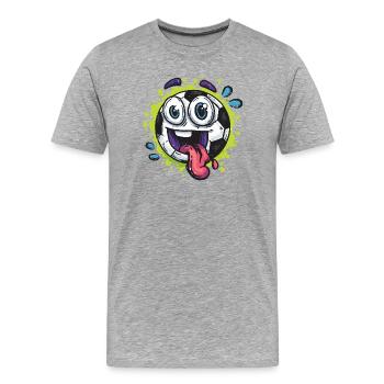Laughing Ball Tongue Splash - Men's Premium Organic T-Shirt - heather grey - Front - Damien (186cm)