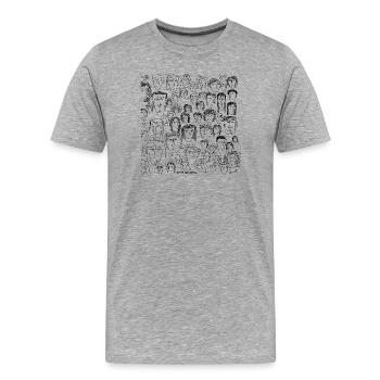 Visages neutres de 1 minute (1) - T-shirt bio Premium Homme - gris chiné - Devant - Damien (186cm)