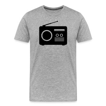 radio - T-shirt bio Premium Homme - gris chiné - Devant - Damien (186cm)