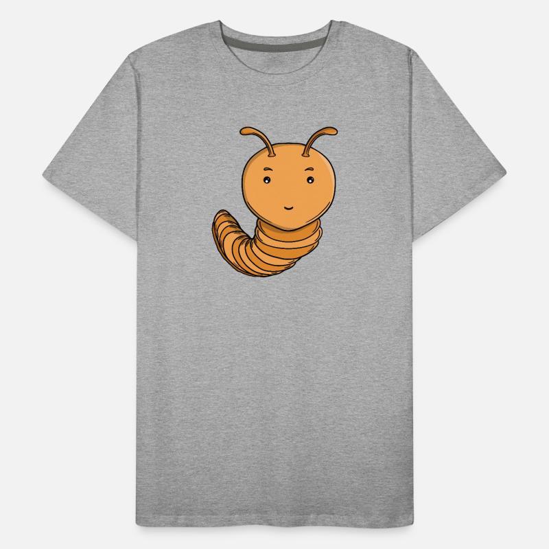 Mignonne Chenille Pourpre Pourpre Joyeuse Kawaii T-shirt bio Premium Homme