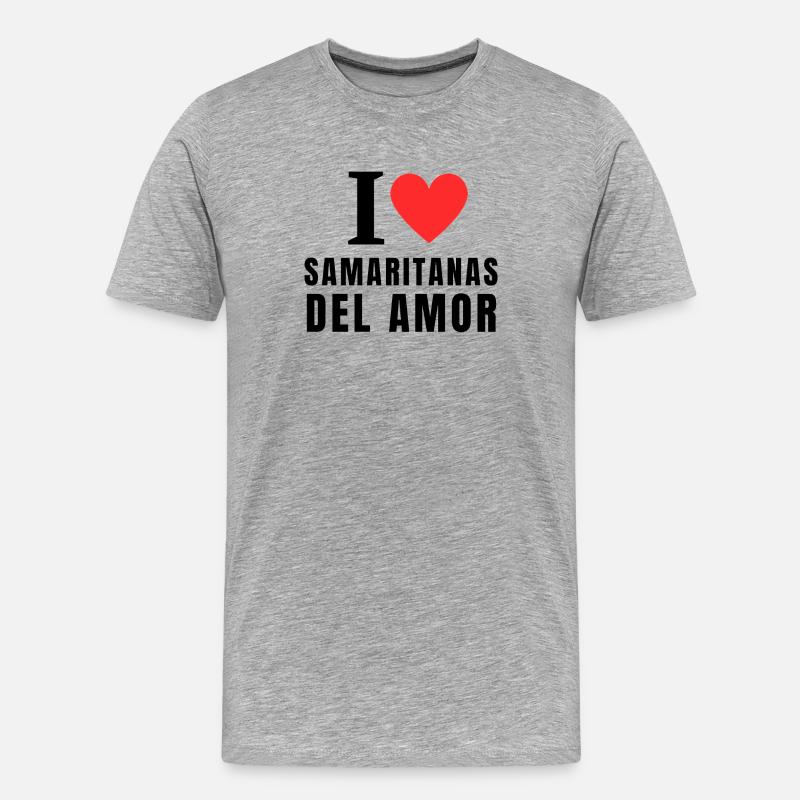 SAMARITER DER LIEBE - Männer Premium Bio T-Shirt - Grau meliert