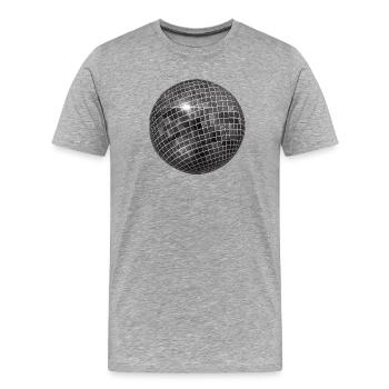 Sphère géométrique à paillettes - T-shirt bio Premium Homme - gris chiné - Devant - Damien (186cm)