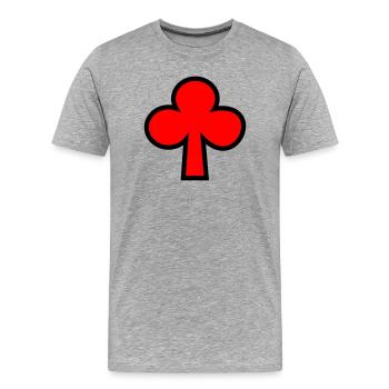 Kreuz_rot - Men's Premium Organic T-Shirt - heather grey - Front - Damien (186cm)