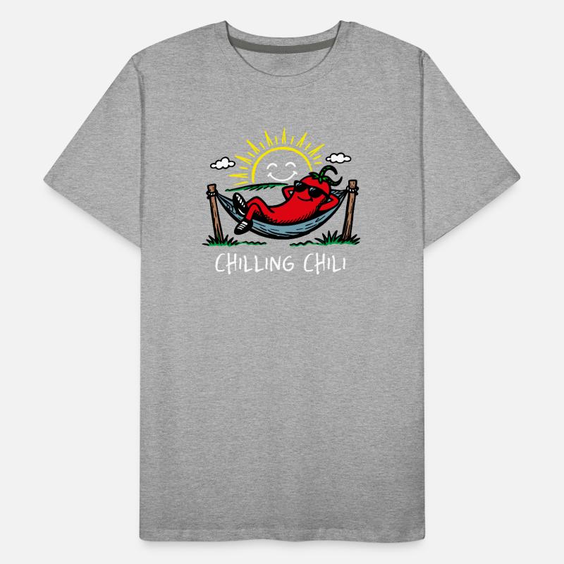 Chilling Chili Funny Pun Chilling Chilli Men's Premium Organic T-Shirt