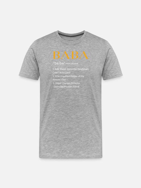 Baba Definition Turkish Father Design - Men's Premium Organic T-Shirt - heather grey