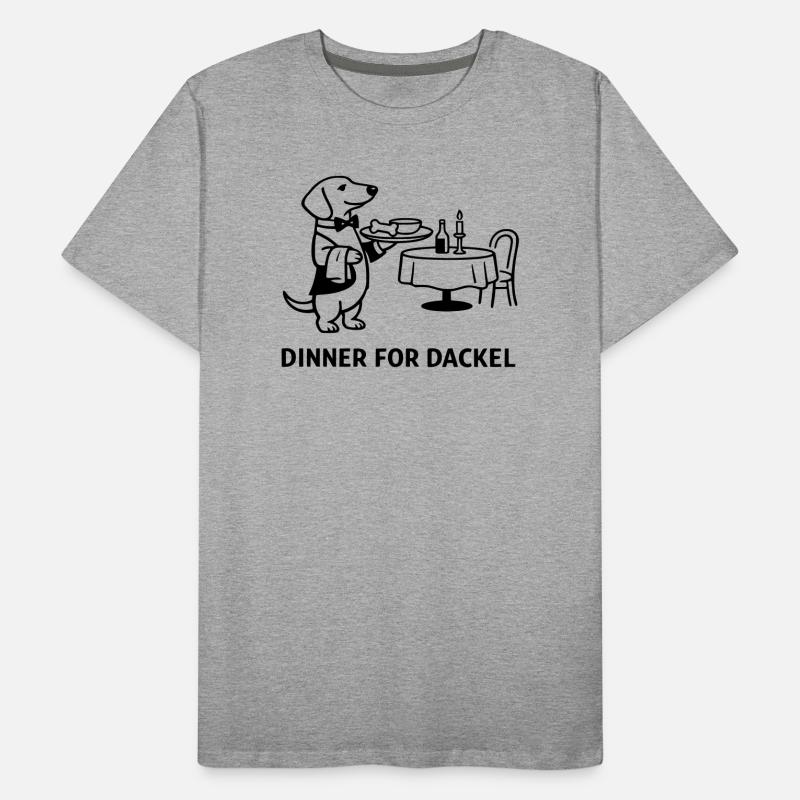 Dinner For Dachshund Men's Premium Organic T-Shirt