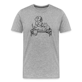 Masseur Physio Dog Dog Edition - Men's Premium Organic T-Shirt - heather grey - Front - Damien (186cm)