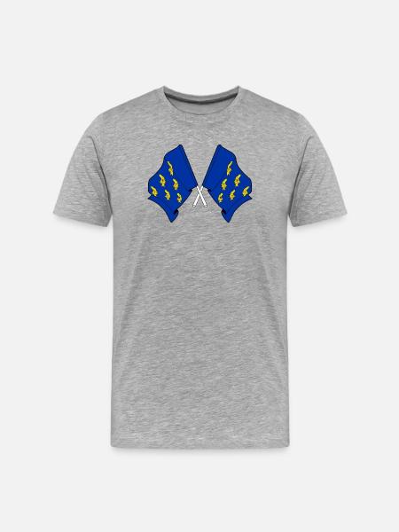 Two crossed flags West Sussex - Men's Premium Organic T-Shirt - heather grey