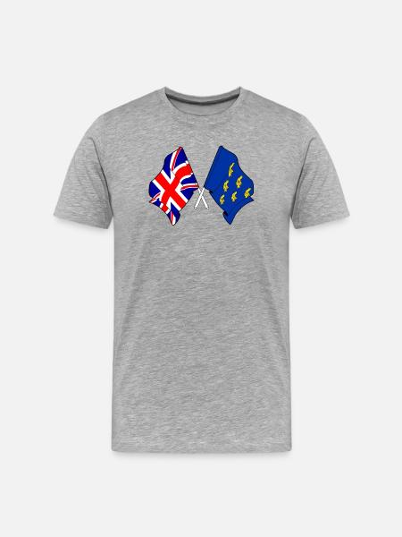 West Sussex flag & British flag - Men's Premium Organic T-Shirt - heather grey