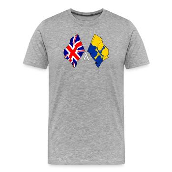 Durham & Großbritannien - Männer Premium Bio T-Shirt - Grau meliert - Vorne - Damien (186cm)