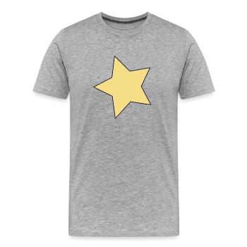 Gelber Stern Kontur-Akzent - Männer Premium Bio T-Shirt - Grau meliert - Vorne - Damien (186cm)