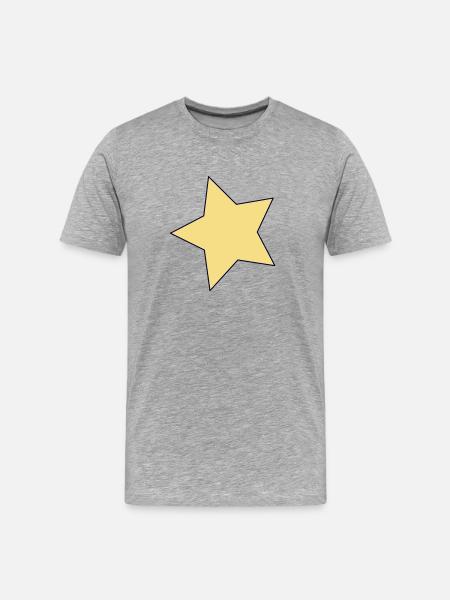Yellow Star Contour Accent - Men's Premium Organic T-Shirt - heather grey
