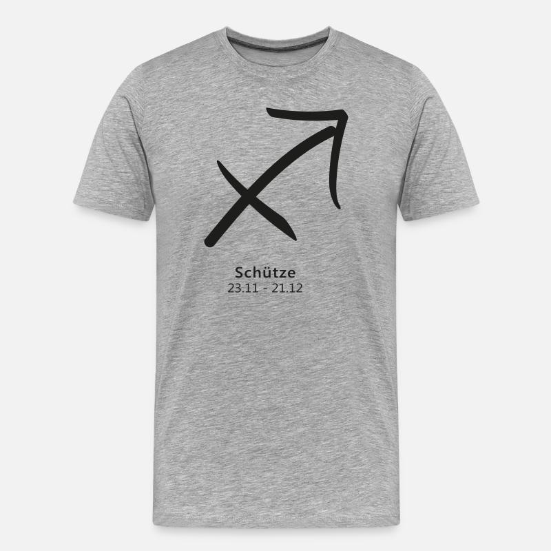 Schütze Bogen Pfeil Symbol Sternzeichen - Männer Premium Bio T-Shirt - Grau meliert