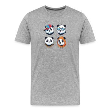 Panda Streetstyle Avatare Set - Männer Premium Bio T-Shirt - Grau meliert - Vorne - Damien (186cm)