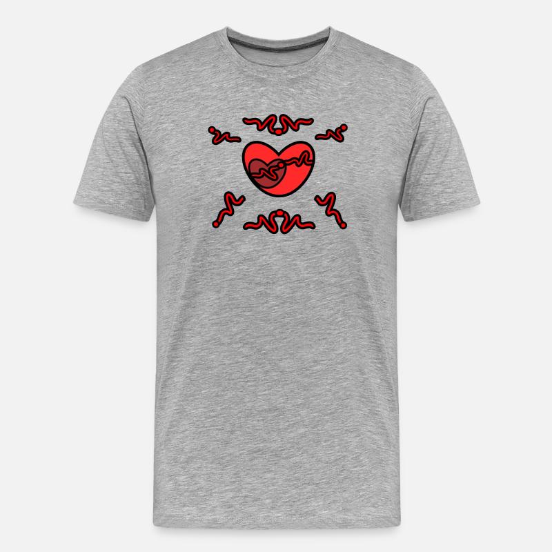 Verwirrung_des_Herzens - Männer Premium Bio T-Shirt - Grau meliert