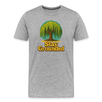 Reste Terre-Ancré, Saule - T-shirt bio Premium Homme - gris chiné - Devant - Damien (186cm)