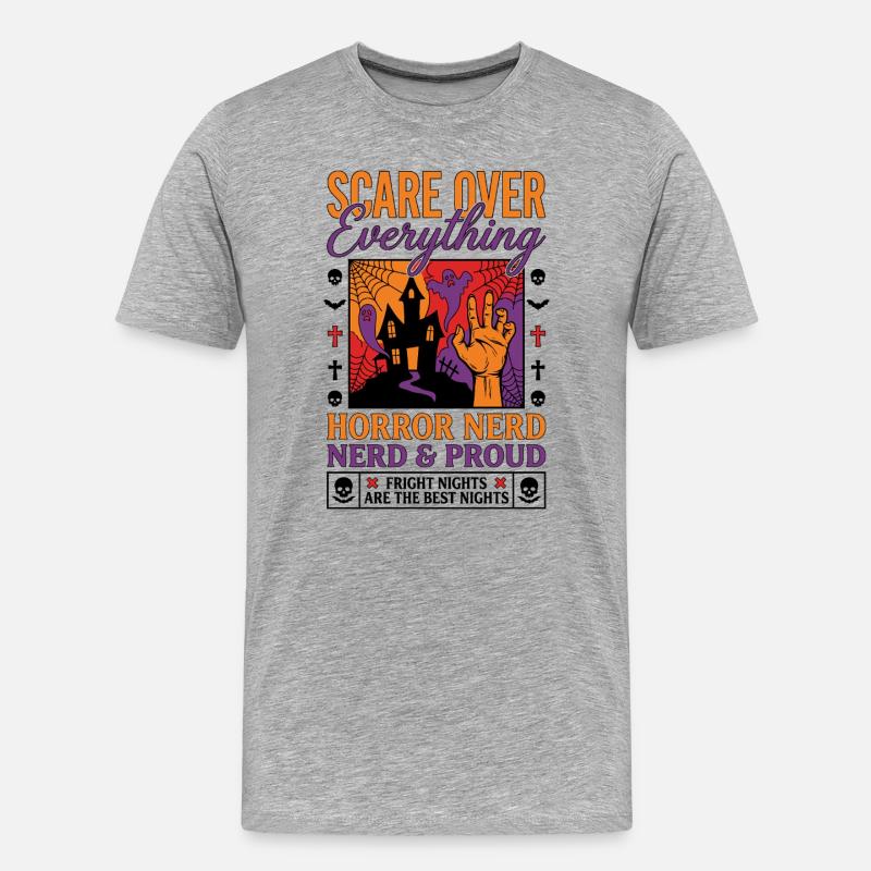 Horror Nerd Pride Design - Men's Premium Organic T-Shirt - heather grey