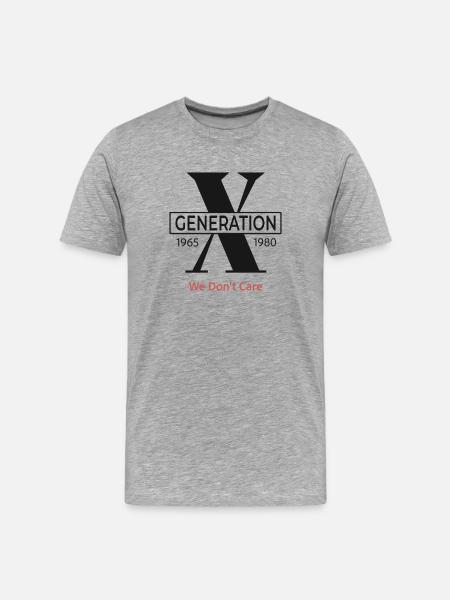 Generation X We Don't Care - Men's Premium Organic T-Shirt - heather grey