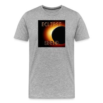 ÉCLIPSE D’ESPAGNE AOÛT 2026 - T-shirt bio Premium Homme - gris chiné - Devant - Damien (186cm)