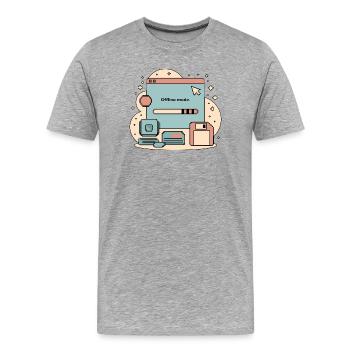 Internet rétro mode hors ligne - T-shirt bio Premium Homme - gris chiné - Devant - Damien (186cm)