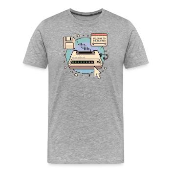 Welcome To The Old Web Retro Internet - Men's Premium Organic T-Shirt - heather grey - Front - Damien (186cm)