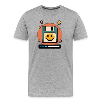 Floppy Disk Retro Internet - Men's Premium Organic T-Shirt - heather grey - Front - Damien (186cm)
