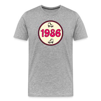 Geburtstag 1986 Rollschuhfahren - Männer Premium Bio T-Shirt - Grau meliert - Vorne - Damien (186cm)