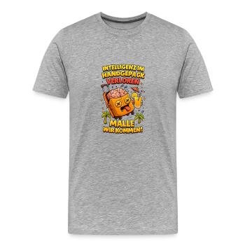 Malle Here we come - Men's Premium Organic T-Shirt - heather grey - Front - Damien (186cm)