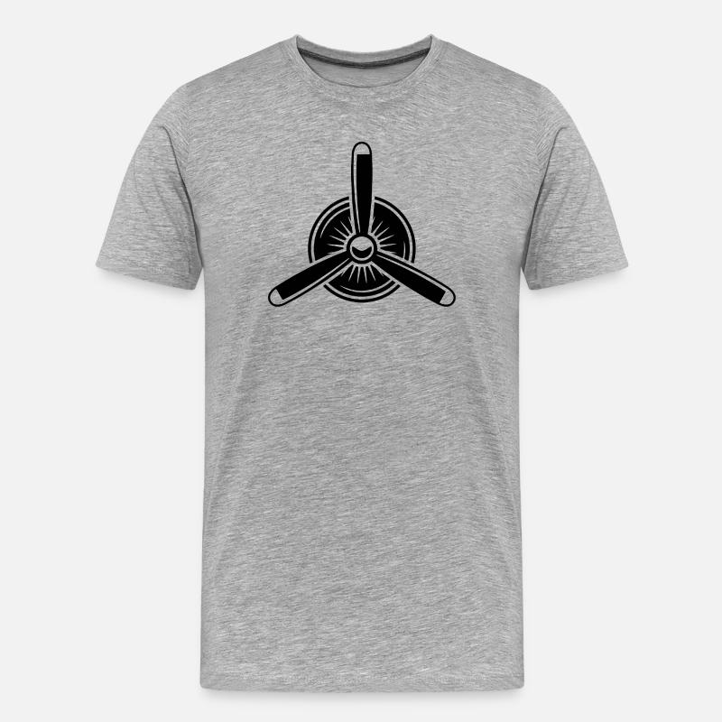 Propeller - Männer Premium Bio T-Shirt - Grau meliert