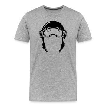 Aviator hood - Men's Premium Organic T-Shirt - heather grey - Front - Damien (186cm)