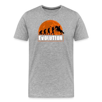 Entwicklung des Pferderennjockeys und Reitsport - Männer Premium Bio T-Shirt - Grau meliert - Vorne - Damien (186cm)