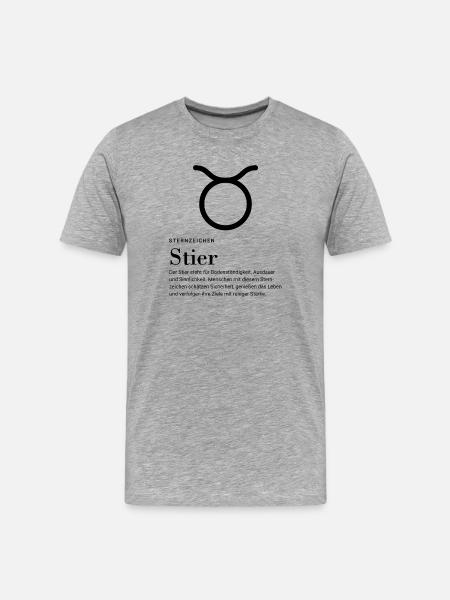 Sternzeichen Stier - Männer Premium Bio T-Shirt - Grau meliert