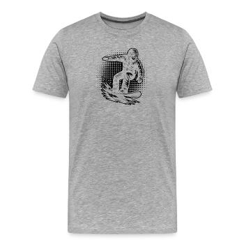 Thème puriste du snowboard - T-shirt bio Premium Homme - gris chiné - Devant - Damien (186cm)
