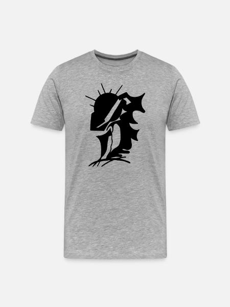 Black Silence Minimal Design - Men's Premium Organic T-Shirt - heather grey