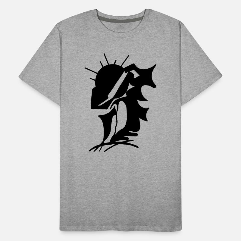 Schwarze Stille Minimaldesign Männer Premium Bio T-Shirt