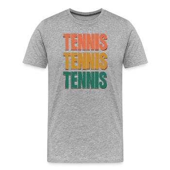 Tennis Trois Lettres en Dégradé de Couleur - T-shirt bio Premium Homme - gris chiné - Devant - Damien (186cm)