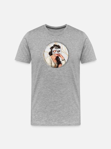 Illustration // Blick durch Medikamente - Männer Premium Bio T-Shirt - Grau meliert