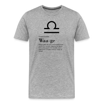 Sternzeichen Waage - Männer Premium Bio T-Shirt - Grau meliert - Vorne - Damien (186cm)