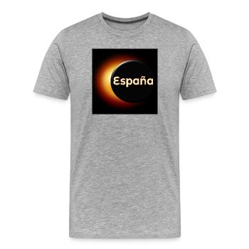 Totale Sonnenfinsternis Spanien - Männer Premium Bio T-Shirt - Grau meliert - Vorne - Damien (186cm)