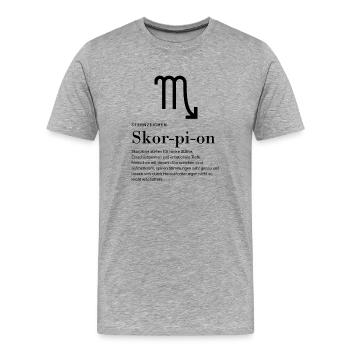 Sternzeichen Skorpion - Männer Premium Bio T-Shirt - Grau meliert - Vorne - Damien (186cm)
