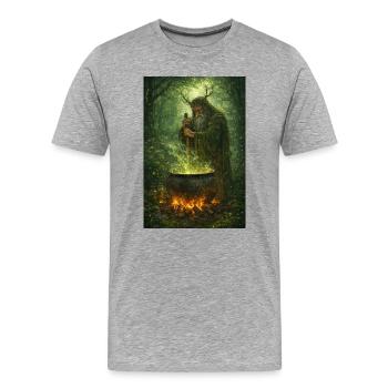 Druide - T-shirt bio Premium Homme - gris chiné - Devant - Damien (186cm)