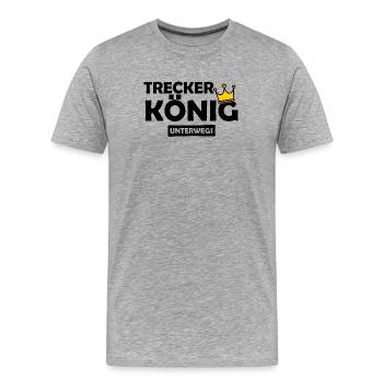 Trecker König unterwegs - Landwirt - Bauer - Männer Premium Bio T-Shirt - Grau meliert - Vorne - Damien (186cm)