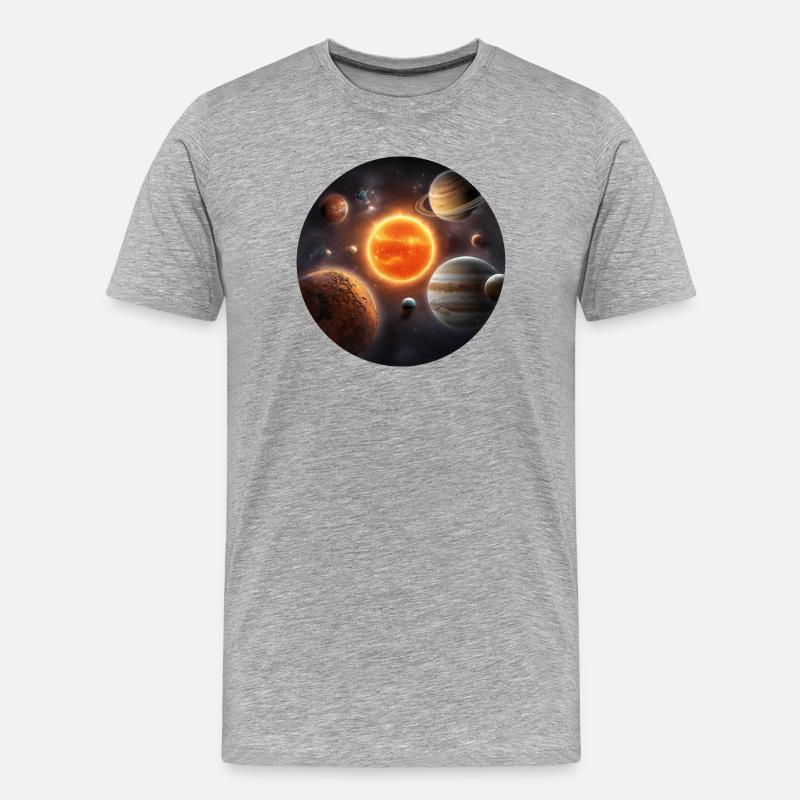 Astronomie Weltraum-Sonnensystem-Planetenumlaufbahn - Männer Premium Bio T-Shirt - Grau meliert