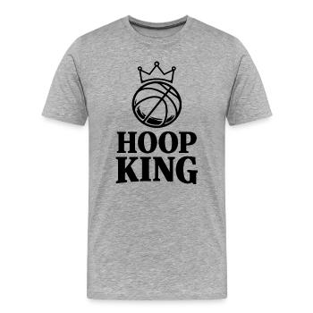 Basketball - Hoop King - Men's Premium Organic T-Shirt - heather grey - Front - Damien (186cm)