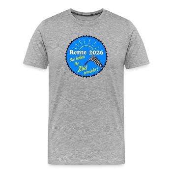 Rente 2026 , Ziel erreicht - Männer Premium Bio T-Shirt - Grau meliert - Vorne - Damien (186cm)