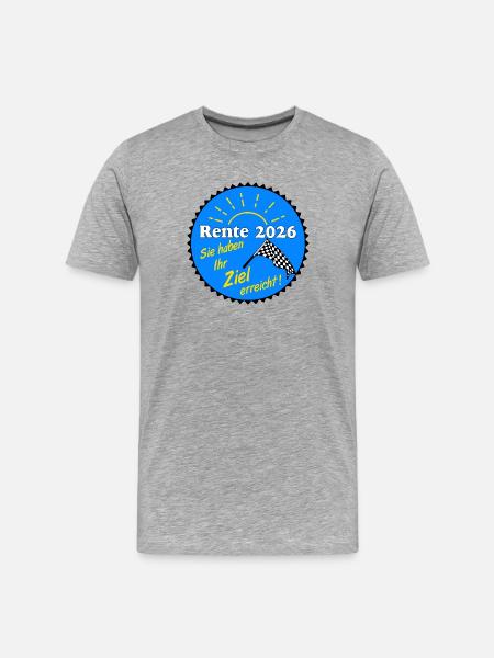 Pension 2026 , Target achieved - Men's Premium Organic T-Shirt - heather grey