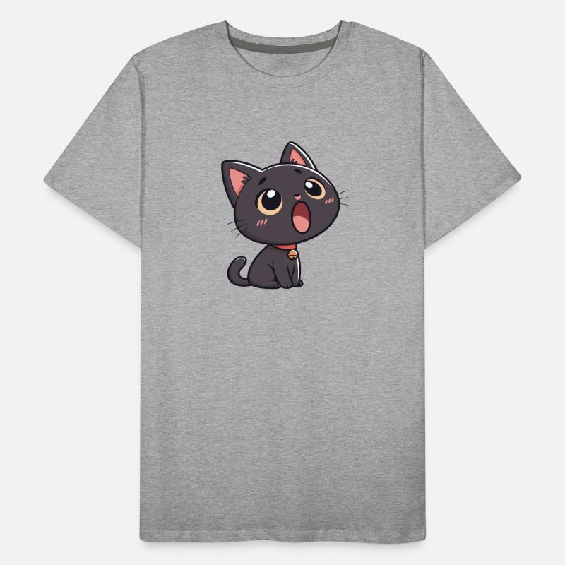 Chat Noir Émerveillé T-shirt bio Premium Homme