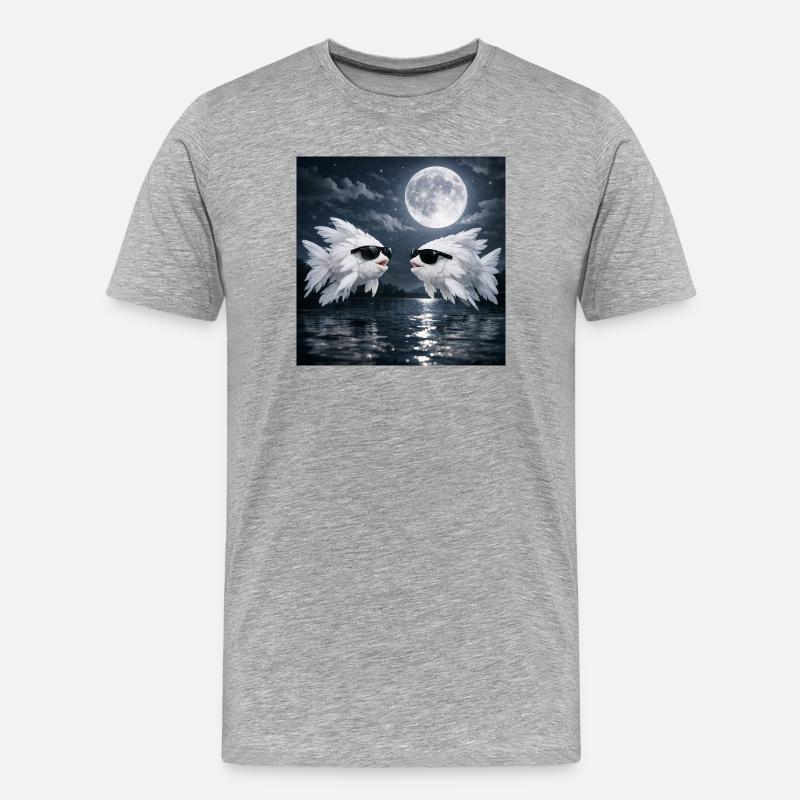 Federfisch - Männer Premium Bio T-Shirt - Grau meliert