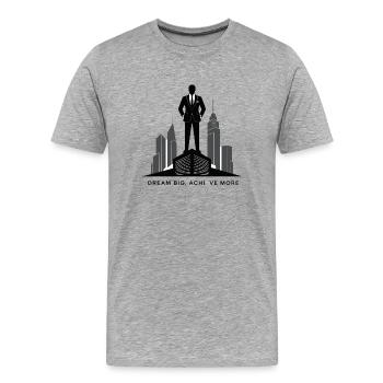Silhouette d’ambition de la Skyline exécutive - T-shirt bio Premium Homme - gris chiné - Devant - Damien (186cm)